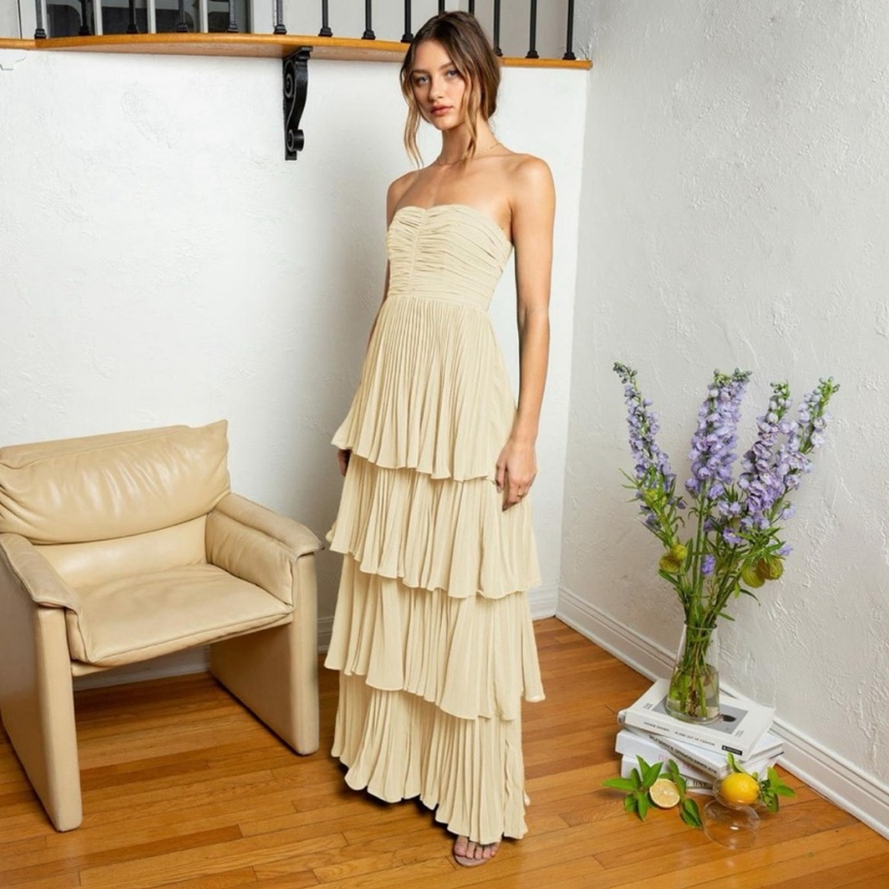 Fame and Partners Miyah dress in Light Champagne